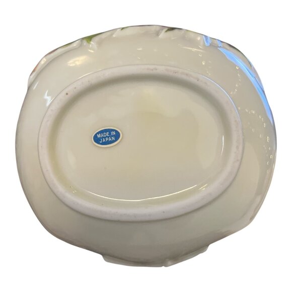 1950s Made in Japan Christmas Basket with Red Ribbon & Fruit – Vintage Ceramic H - Picture 5 of 5